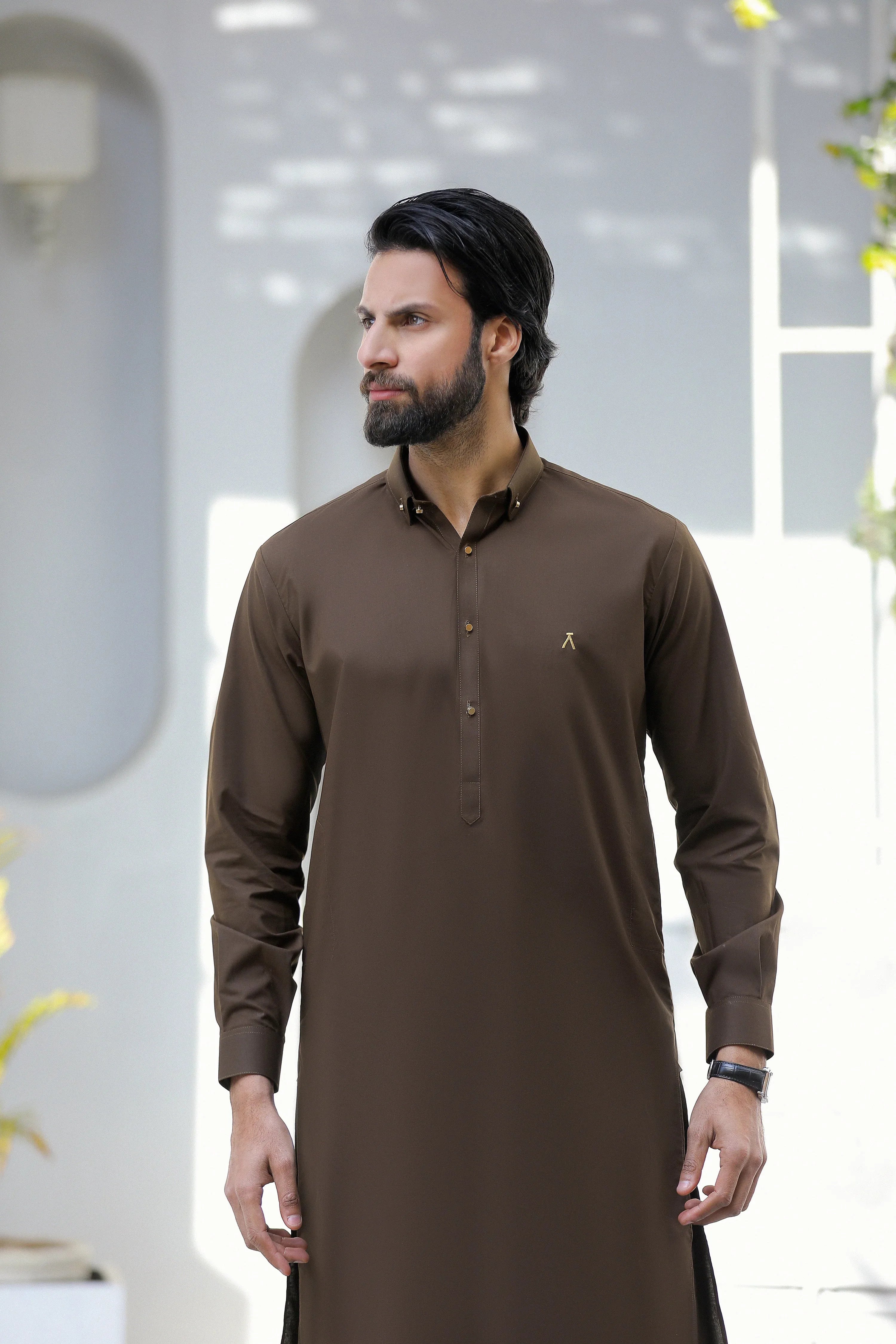 Stitched Signature Logo Shalwar Kameez for Men - A Man