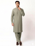 Men’s Premium Pista Green Embroidered Kurta Shalwar Suit