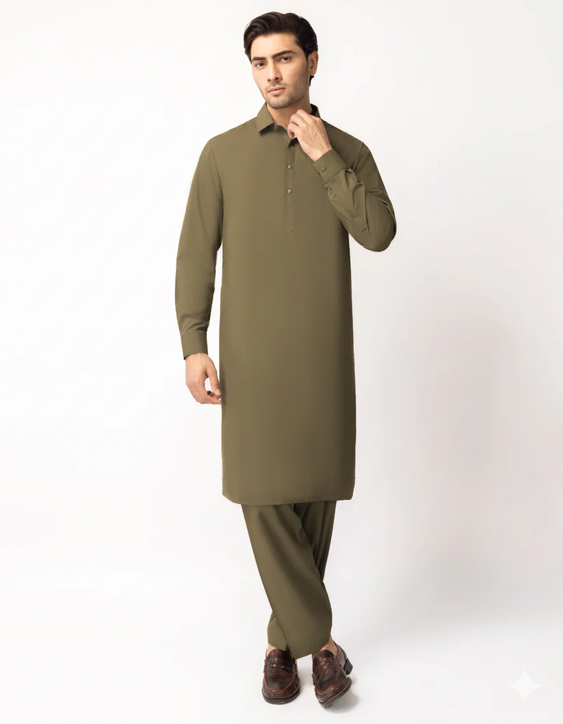 Pasha Royal Indus Soft Cotton - Walnut Brown Premium Unstitched Washing Wear (Copy)