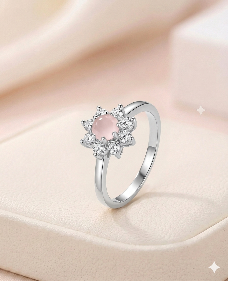 Rose Petal Halo Adjustable Ring