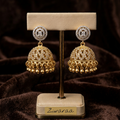 Radiant Gold &amp; Halo Diamond Jhumka Earrings