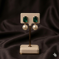 Emerald Royale Pearl Drop Earrings