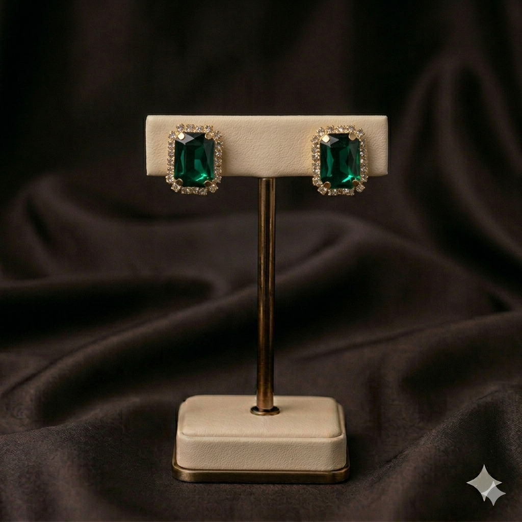 Emerald Luxe Stud Earrings