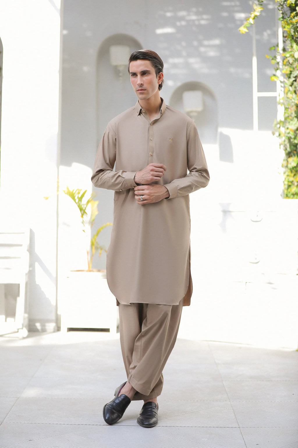 Stitched Signature Logo Shalwar Kameez for Men