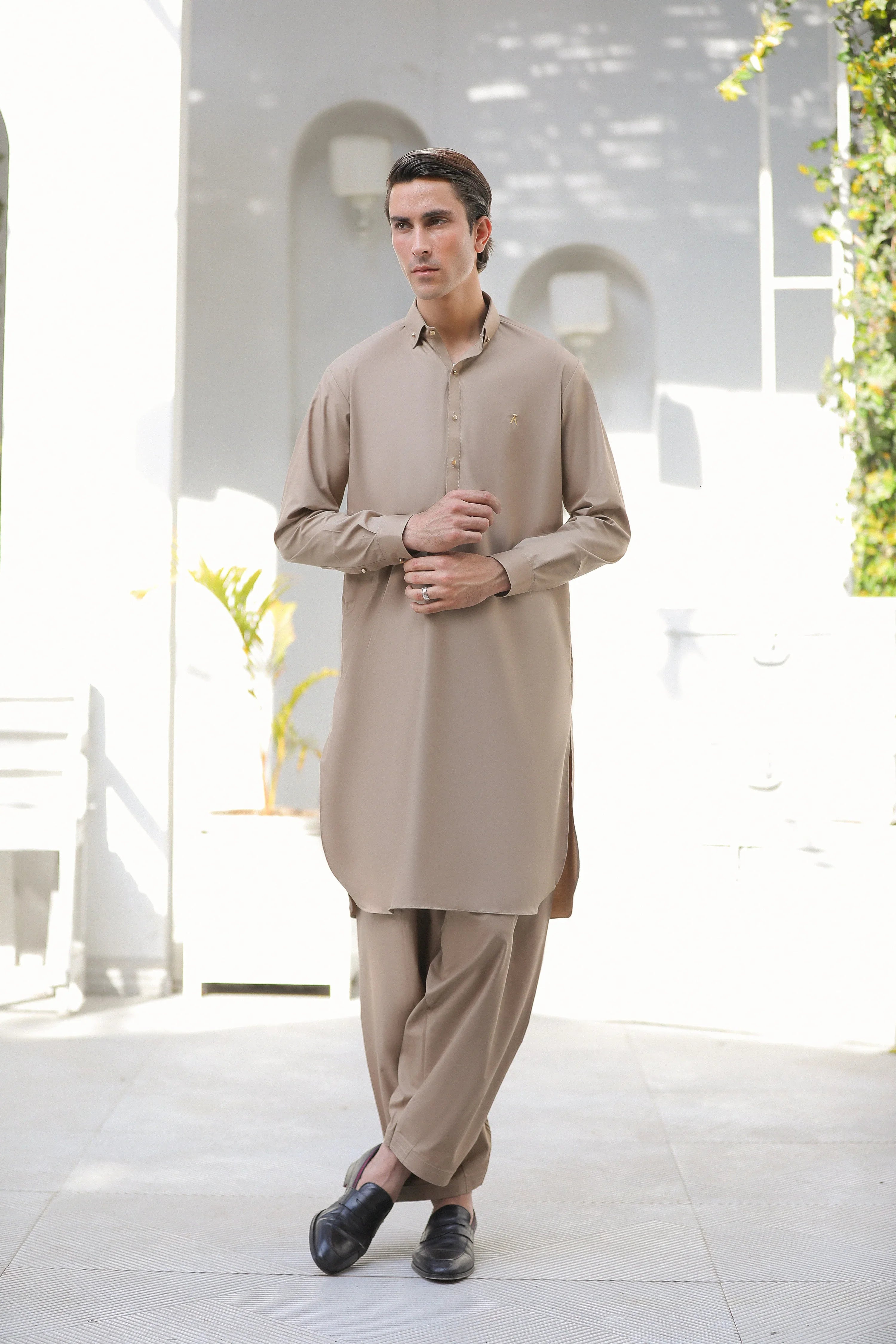 Stitched Signature Logo Shalwar Kameez for Men