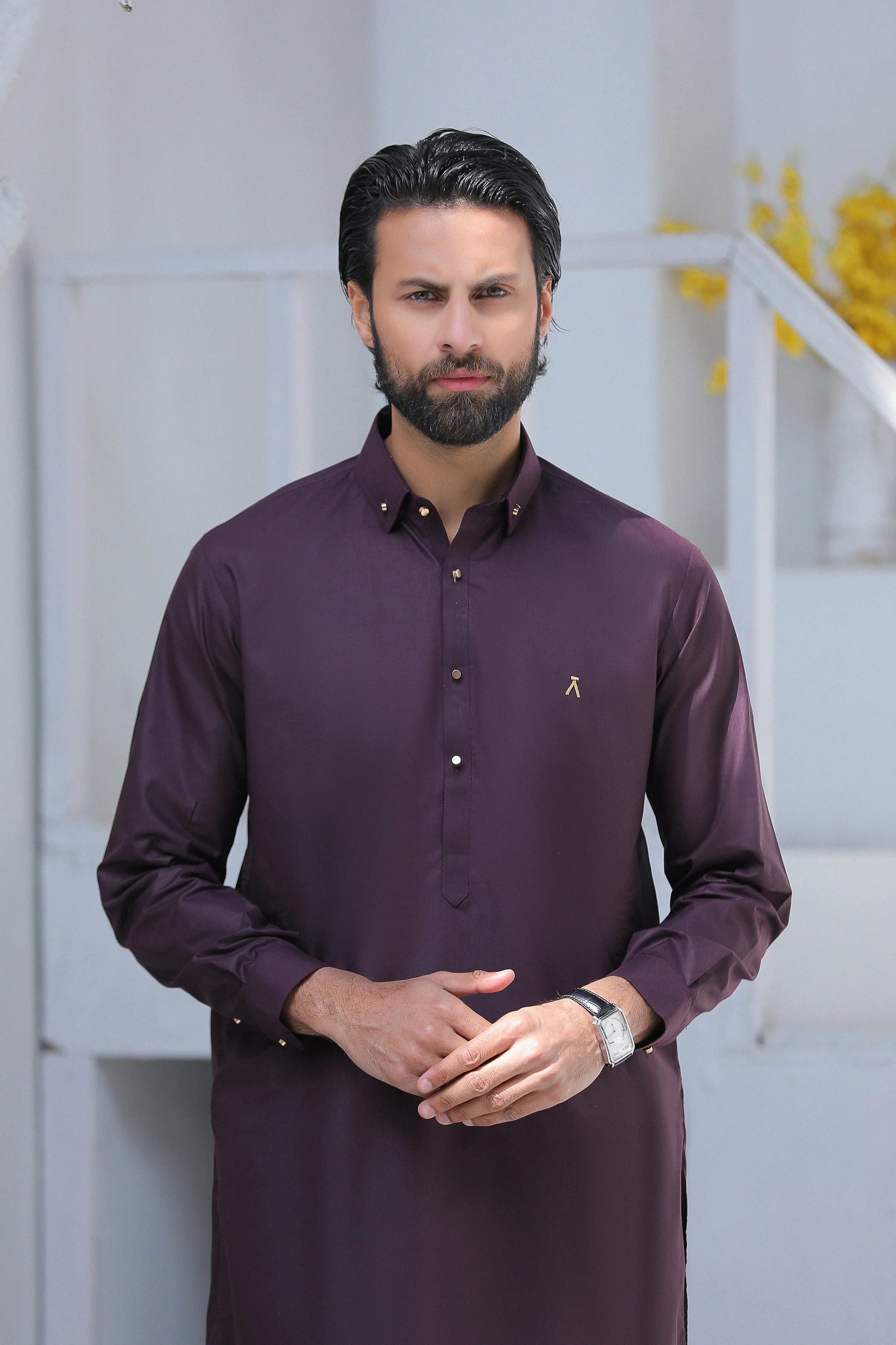 Stitched Signature Logo Shalwar Kameez for Men - A Man