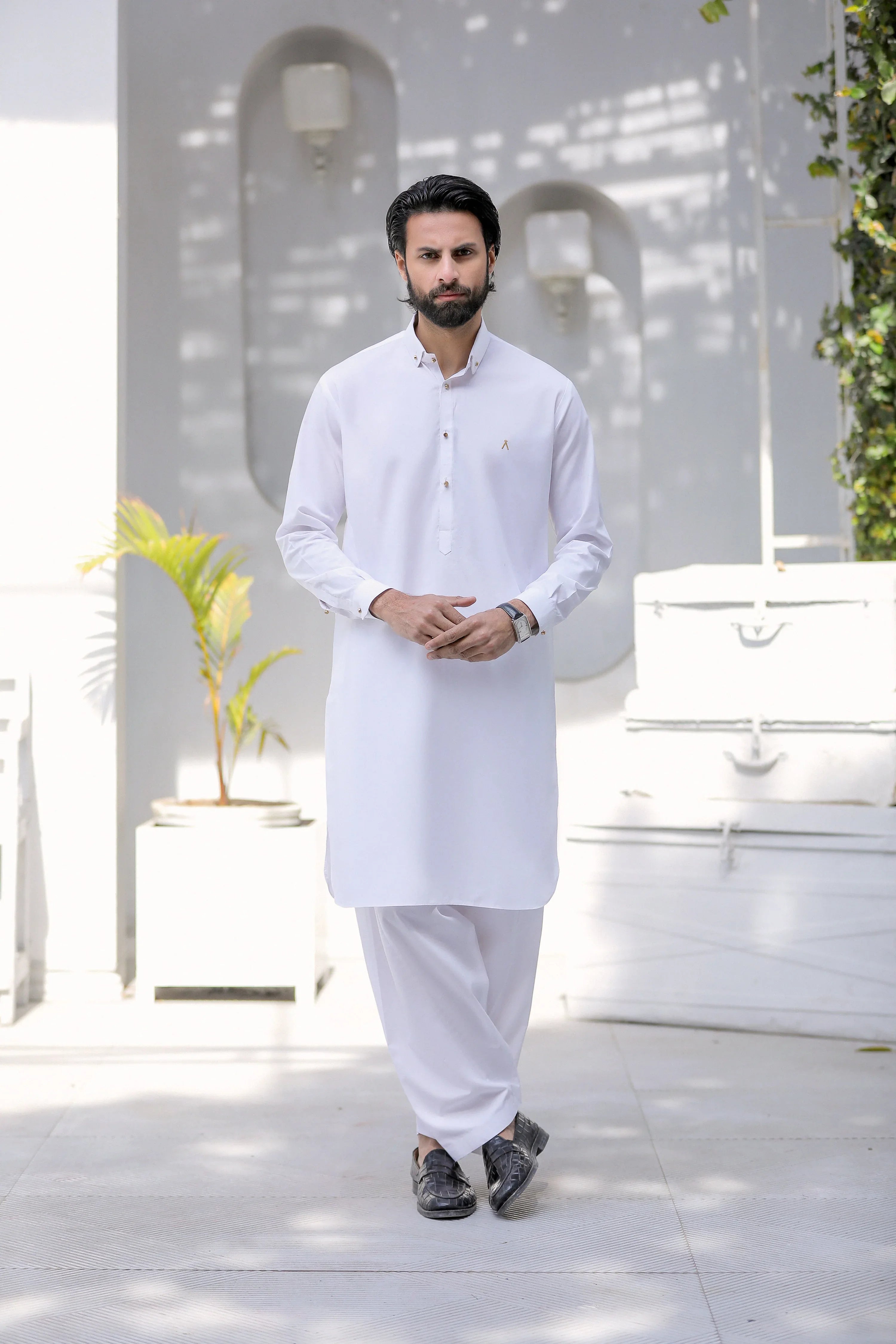 Stitched Signature Logo Shalwar Kameez for Men