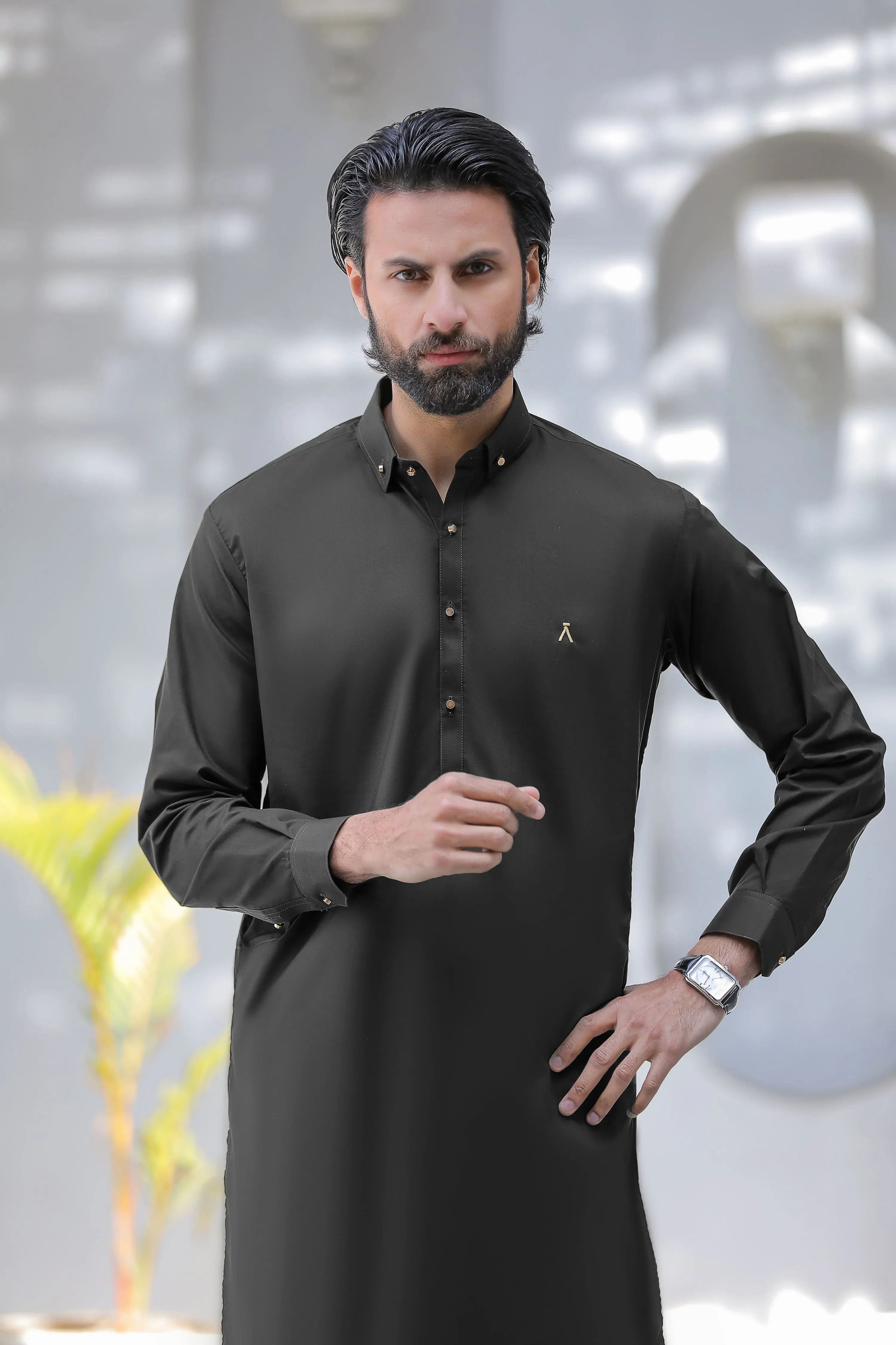 Stitched Signature Logo Shalwar Kameez for Men