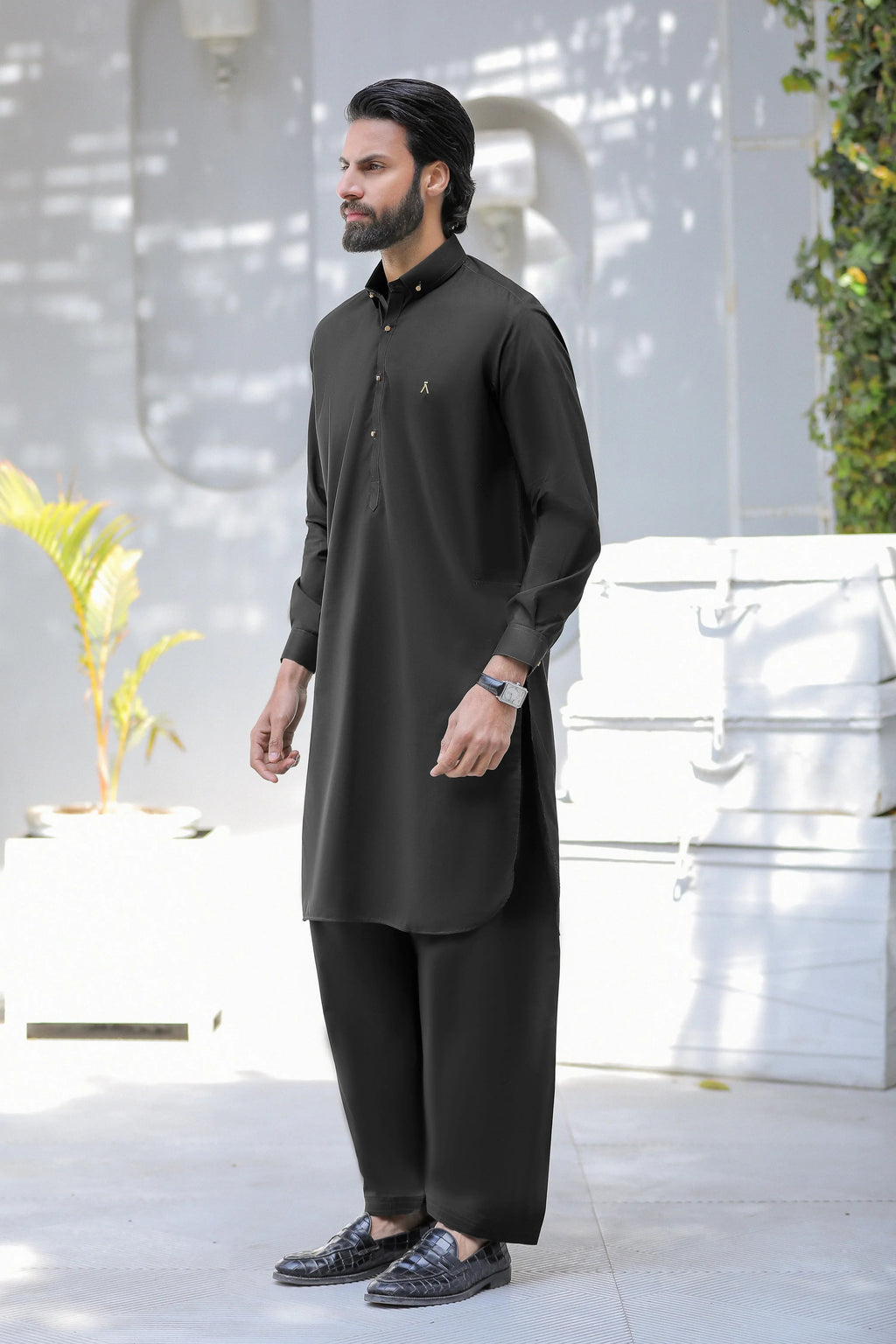 Stitched Signature Logo Shalwar Kameez for Men