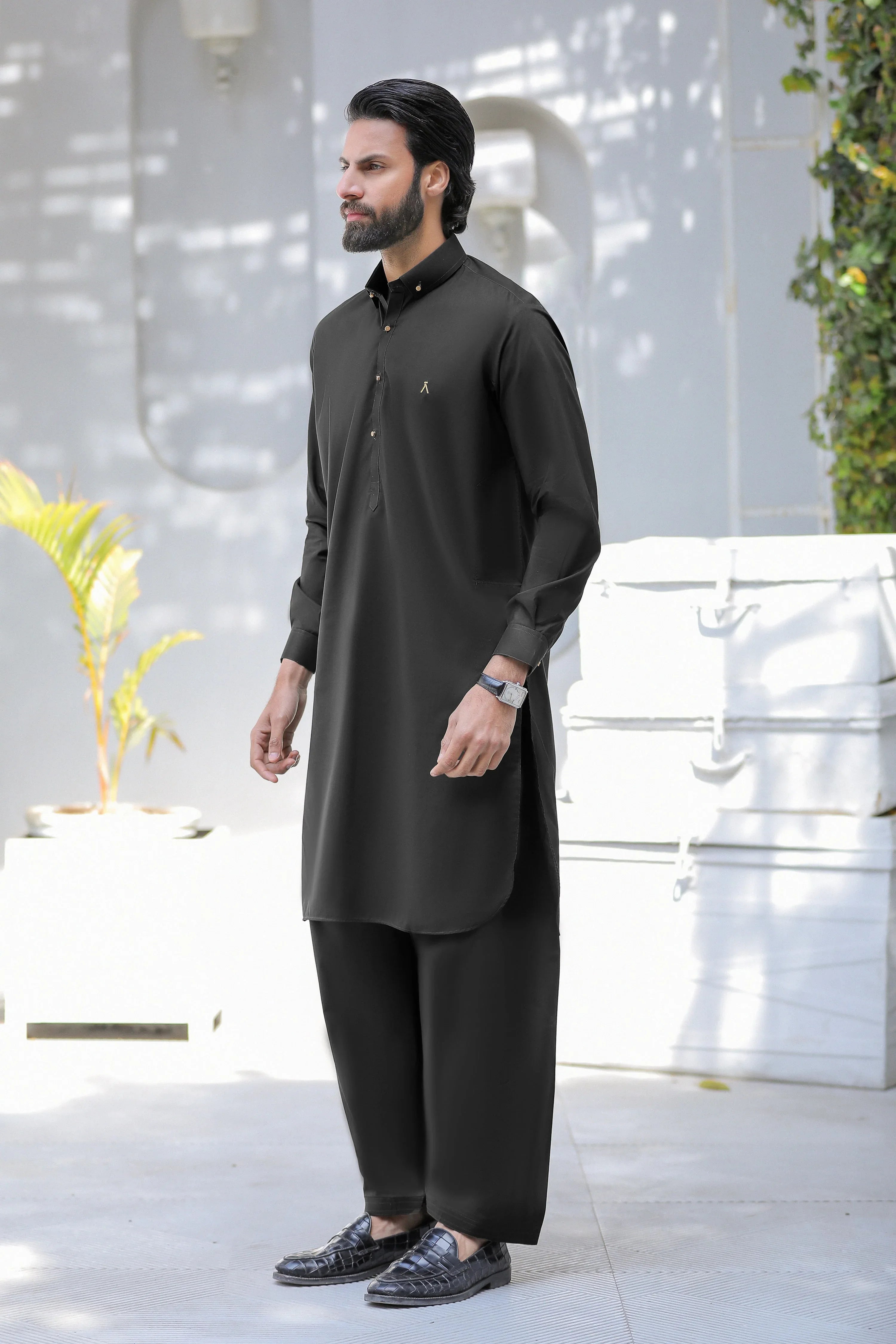 Stitched Signature Logo Shalwar Kameez for Men