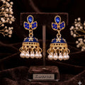 Royal Sapphire Floral Jhumka Earrings