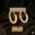Crystal-Studded Golden Hoop Earrings
